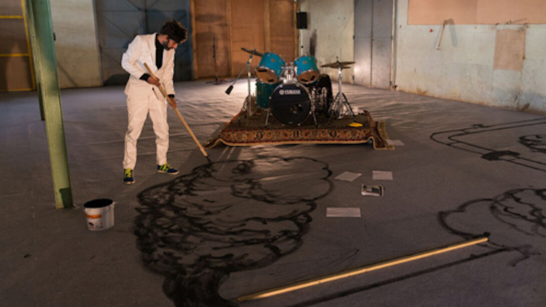 Nikhil Chopra, Drumsolo at the Mill, Exhibition view. Courtesy of Galleria Continua