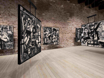 Particolare dell’allestimento della mostra “Emilio Vedova De America”, Fondazione Emilio e Annabianca Vedova, 18 giugno – 26 novembre 2017, Venezia - Photo Vittorio Pavan, Venezia
Ⓒ Fondazione Emilio e Annabianca Vedova, Venezia
