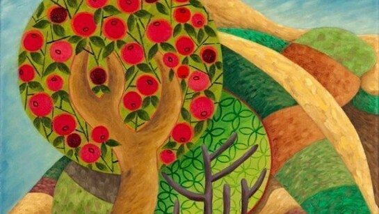 Hala Nadar, Red Apple Tree, 2009, 25 x 30 cm oil on canvas