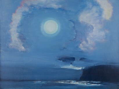 John Houston, Moon over the Bay, c.1971, oil on canvas, 65 x 70 cm