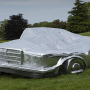 Erwin Wurm, The German Couch, 2021, installation at Yorkshire Sculpture Park, 2023. Courtesy Studio Erwin Wurm and Thaddaeus Ropac Gallery. Photo © Jonty Wilde, courtesy of Yorkshire Sculpture Park
