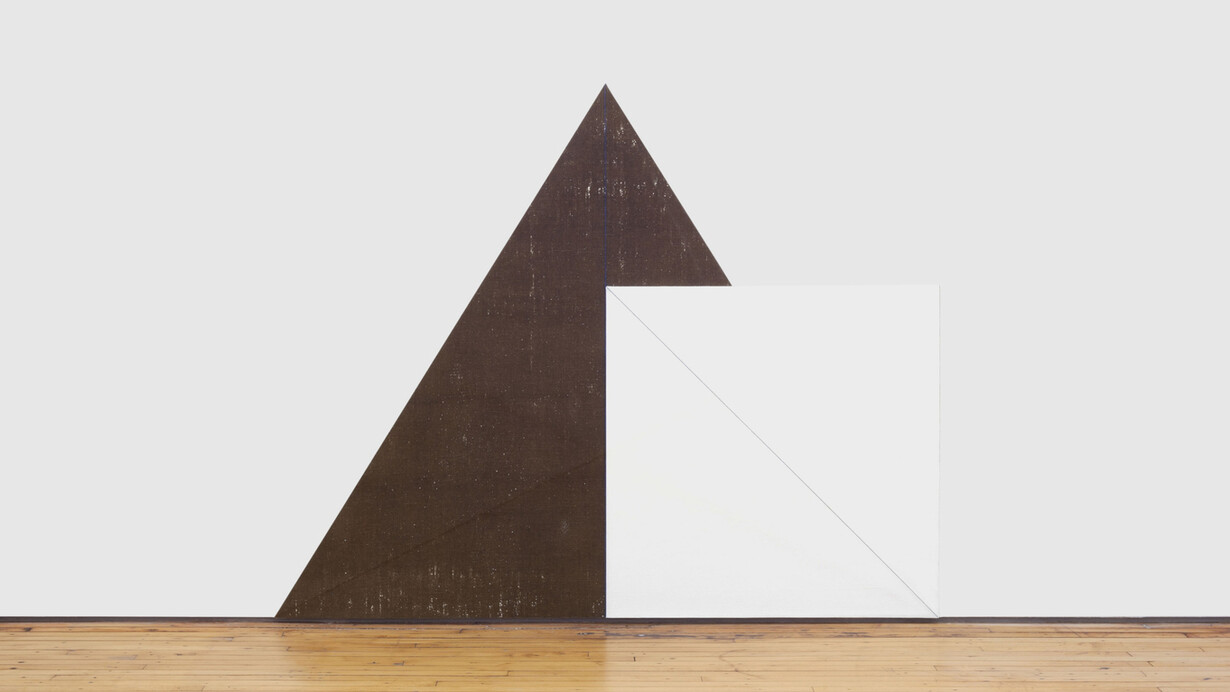 Dorothea Rockburne, Golden section painting: triangle, square (detail), 1974. Courtesy of Marc Selwyn Fine Art