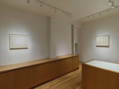 Sylvia Plimack Mangold, Tapes, fields, and trees, 1975-84, exhibition view. Courtesy of Craig Starr Gallery