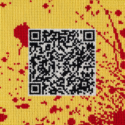 What’s Wrong With This Country? - the next 12 months, (detail) 2016, 12 needlepoint canvases, 14 x 14 inches each