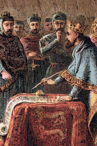 El rey Juan sin Tierra firmando la Carta Magna
