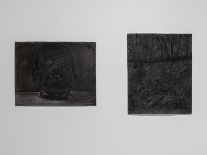 Felix Shumba, For want of a horse, a button was lost, exhibition view. Courtesy of Tiwani Contemporary