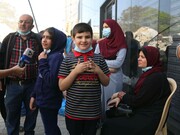 A child being interviewed in the Gaza strip