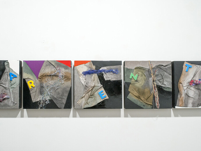 Claudio Marini, Untitled, 2014, mixed media on wood, 30 x 30 cm (each)