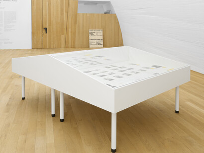 Emilio Prini, Typewriter drawings. Bologna/München/Rome – 1970/1971, vista della mostra. Per gentile concessione della Fondazione Antonio Dalle Nogare