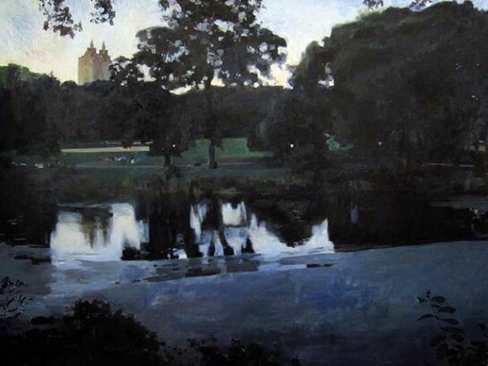 Hollis Dunlap, Central Park Night, 2014, Oil on Canvas, 48" x 64"
