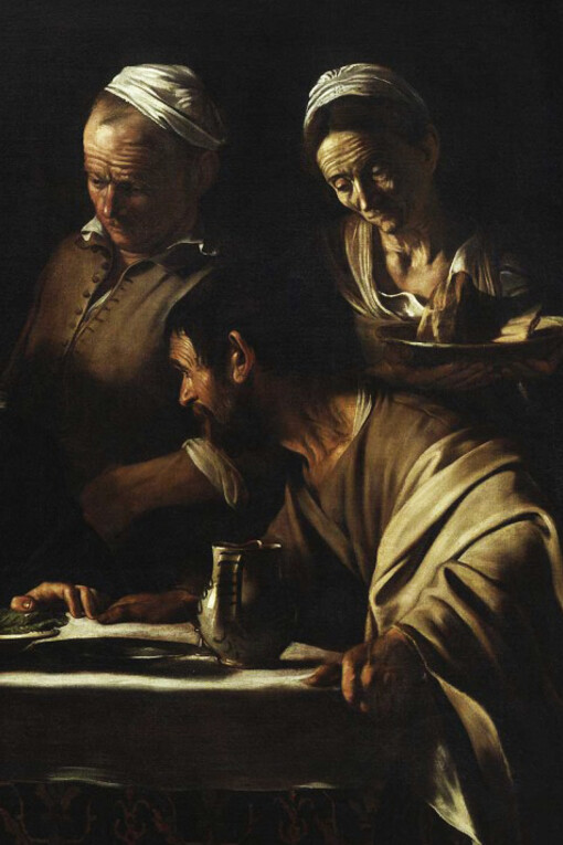 Caravaggio, Cena in Emmaus, particolare