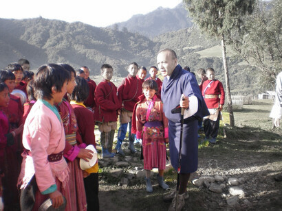 Thakur S. Powdyel, Minister of Education with children
