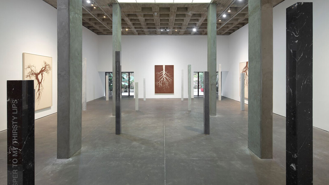 Claudia Comte, Lost in the forest, vista de exhibición. Cortesía del Galería OMR