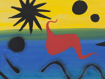 Loch Ness, Calder Alexander (1898-1976) © 2017 Calder Founda8on New York / ADAGP,Paris, 1953. Gouache sur papier, 73,9 ́ 108,6 cm, Paris, collec8on par8culière, Courtesy Brame & Lorenceau Photo Courtesy Brame & Lorenceau