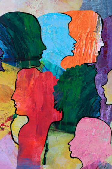 A depiction of unity among diverse people, where bright colors convey the spirit of positive solidarity and shared belonging