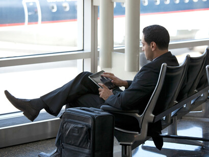 Esperando la salida del vuelo