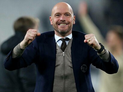 Erik ten Hag was jubilant after winning a match with Manchester United