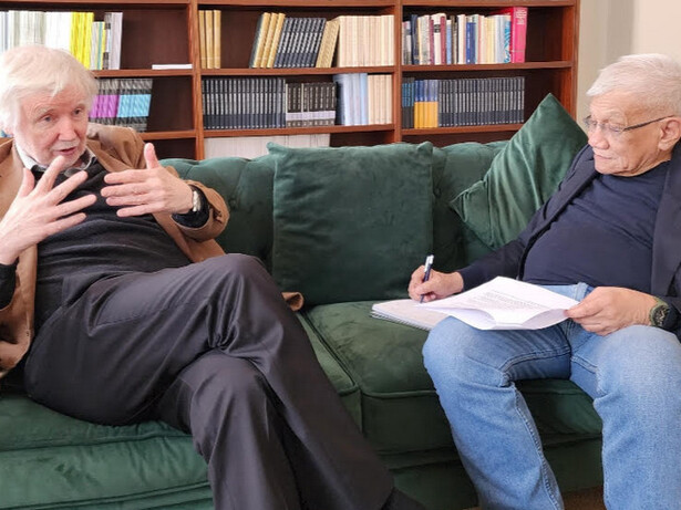 Former Finnish Foreign Minister Erkki Tuomioja (left) and author Walden Bello (right)