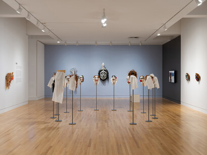 Beau Dick, Insatiable beings, exhibition view. Courtesy of Frye Art Museum
