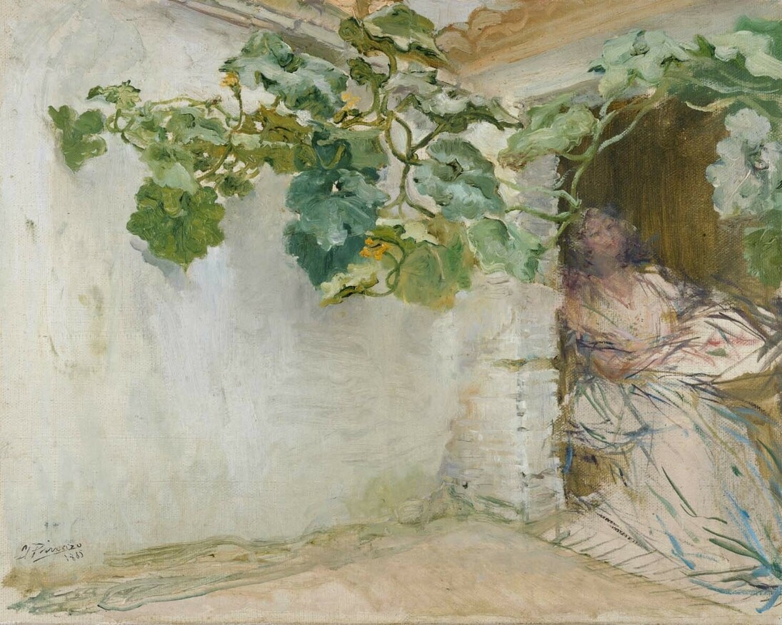 Ignacio Pinazo, Rincón con labradora, 1885