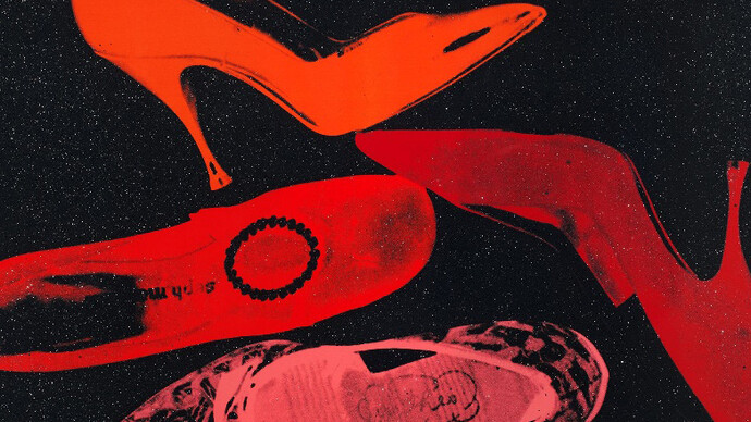 Andy Warhol, Shoes, F & S II.253, 1980, Screenprint with diamond dust on Arches Aquarelle (cold pressed) paper, Edition of 60, Signed on verso, 102.2 x 151.1 cm (40.3 x 59.5 in.)