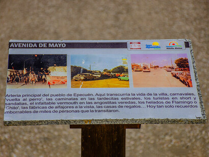 La antigua Av. de Mayo, principal arteria del lugar, sobrevive como una calle fantasma que invita a reflexionar sobre el tiempo detenido