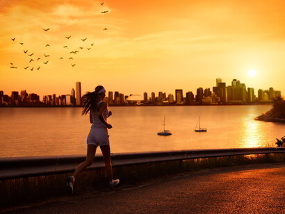 Jogging al tramonto