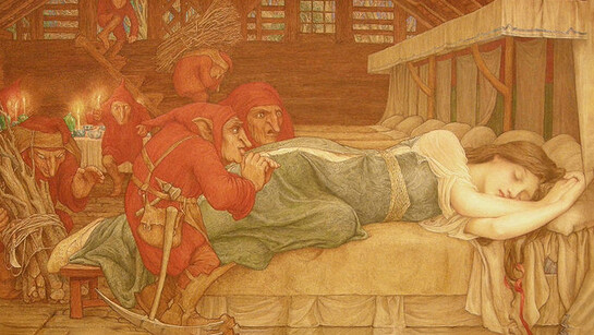 "Snowdrop and the seven little men", John D. Batten (1897). Un biancore che ha conosciuto il rossore. Una neve che ha conosciuto il fuoco