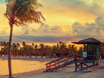 Miami Beach. Caseta en la playa