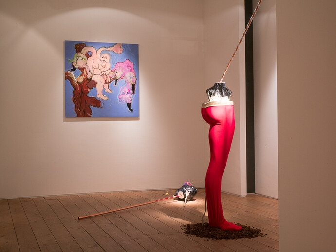 Installation view of On Drool solo show by Kate Lyddon