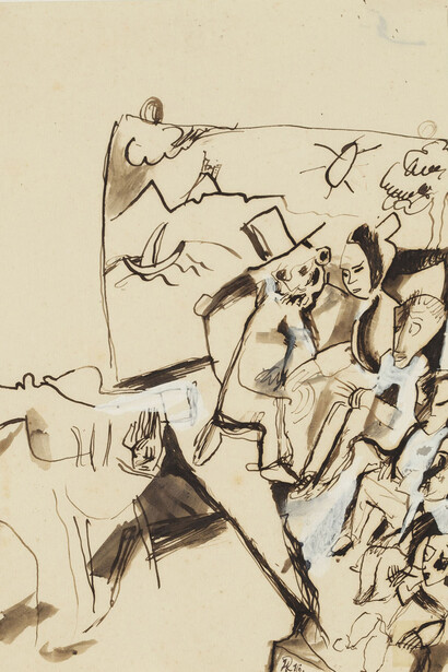 Hans Richter, Berliner Fotograf, 1916, Inchiostro di china e tempera su carta,27.3 x 19 cm, Collezione privata, ©2013 Hans Richter Estate, Foto ©2013 Museum Associates/LACMA