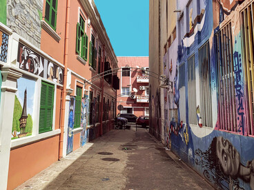 Vibrant murals decorating walls across Santiago, Chile