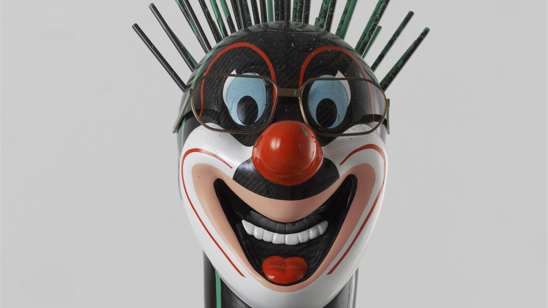 Richard Jackson, Don King Head (Green), 2012, Fibre de carbone, peinture, bois, 175,3 x 45,7 x 46 cm / 69 x 18 x 18 1/8 inches, Edition de 3 + 2 E.A. Courtesy de l'artiste, Hauser & Wirth et Galerie G-P & N Vallois, Paris