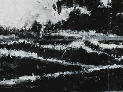 John Virtue (b. 1947), No. 6, 2011-2013, Acrylic on canvas, 1828.8 x 5486.4 mm