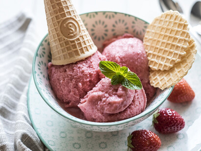Gelato alle fragole vegan