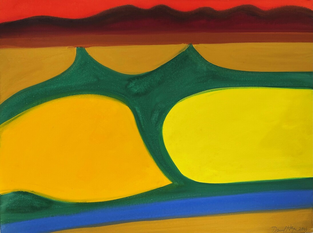 David Hayes, Sea ray, gouache on paper, 22.25x30 in