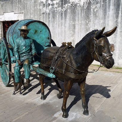 Escultura en el Instituto Nacional de Antropología e Historia, en Campeche, México
