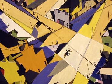 Guglielmo Sansoni (Tato), Sensazione di volo - 2° tempo, 1929, olio su tela, inv. AM 818. Mostra "Il tempo del Futurismo", presso la Galleria Nazionale d'Arte Moderna, Roma, Italia