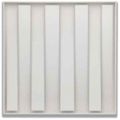 Klaus Staudt, 1/651, Rhythmisch (Rhythmic), 1987, Card and plexiglas, 106 x 106 x 6 cm, 41 3/4 x 41 3/4 x 2 3/8 inches