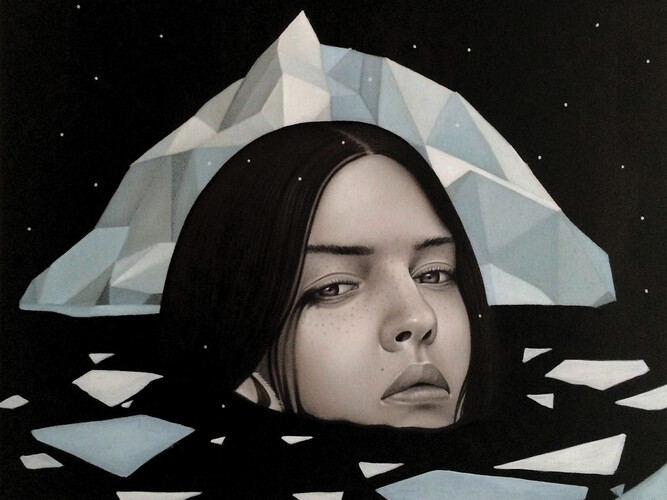 Seven Moods, Time ices memories, dettaglio, 70 x 60 cm, olio su tela, dorothycircusgallery