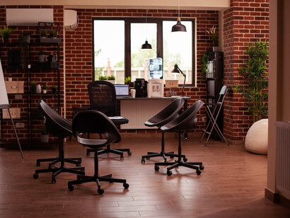 Flexible seating arrangements and collaborative zones are the future of office spaces, allowing teams to adapt to the needs of hybrid work and in-person meetings