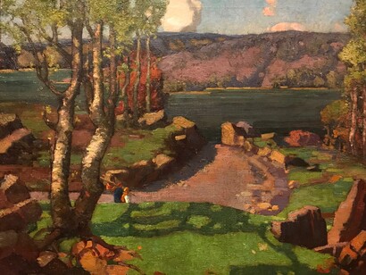 Painting by Elizabeth Styring Nutt. "Autumn on the Northwest Arm" at the Art Gallery of Nova Scotia