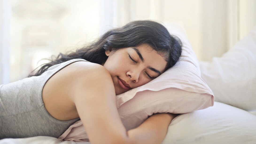 A young woman during a nap