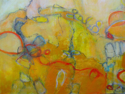 Marianne Meyer, Solstice, Acrylic & Mixed Media on Canvas, 30" x 36"