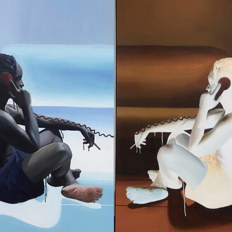 David Otaru, Hello self (diptych), 2025. Courtesy of Rele Gallery