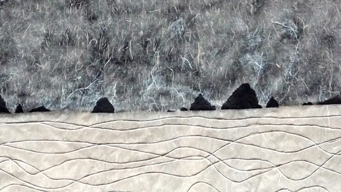 Manuel Valencia Alonso, Islado 15, 2014, Técnica mixta sobre papel de arroz de Xuan, hecho a mano, 70 x 140 cm. Courtesy of Galería Miguel Marcos