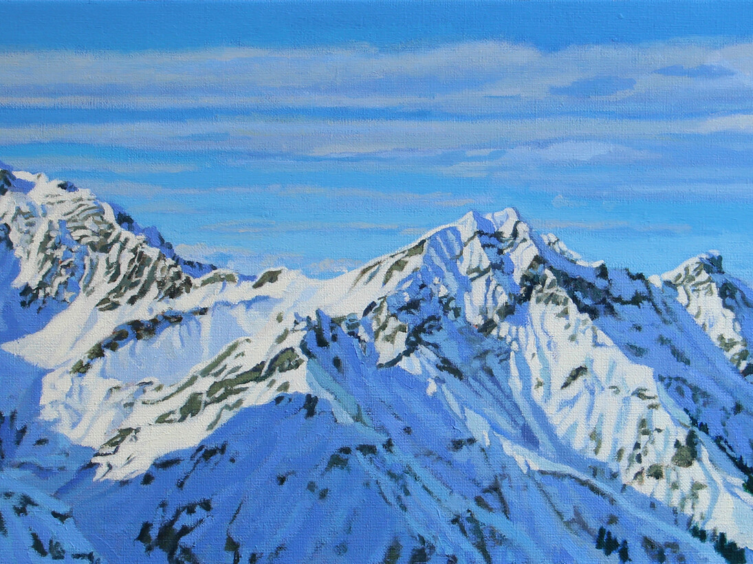 Temple-Alps 2, oil on linen, 11x30 inches