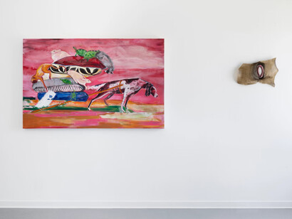 Julie Buffalohead, Travois, exhibition view. Courtesy of Dreamsong