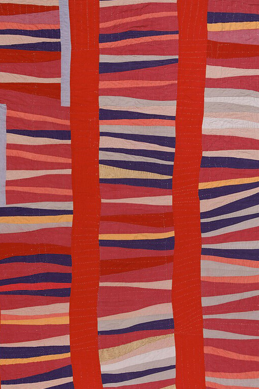 Jessie T. Pettway, 'Bars and String-Pieced Columns', 1950s. Cotton, 95 x 76 in. Fine Arts Museums of San Francisco, museum purchase, American Art Trust Fund, and gift of the Souls Grown Deep Foundation from the William S. Arnett Collection. Artwork: © 2017 Jessie T. Pettway / Artists Rights Society (ARS), New York