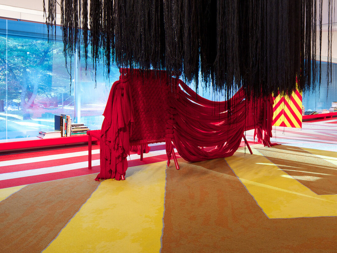 Liz Collins, Exhibition view. Courtesy of Tang Museum 